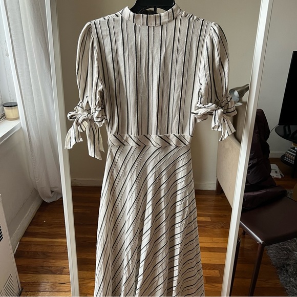 Lug Von Siga Dora Ruffled Striped Gauze Midi Dress size 36 C0 - Picture 5 of 7